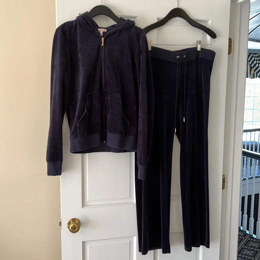 worn once Juicy Couture sweatsuit XL navy_2